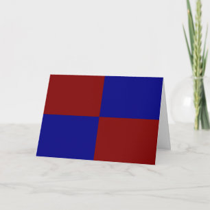 Dark Red and Blue Rectangles Letterpress Thank You Card