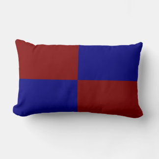 Dark Red and Blue Rectangles Lumbar Pillow