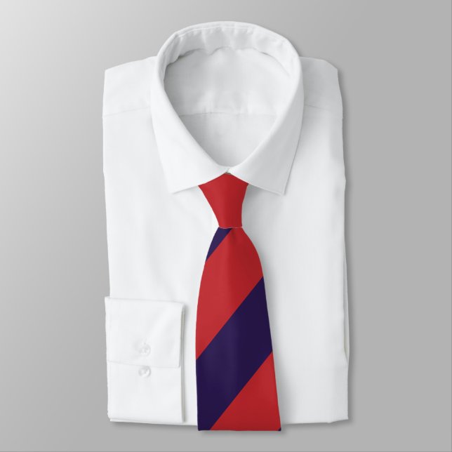 Dark Red and Dark Blue Neck Tie (Tied)