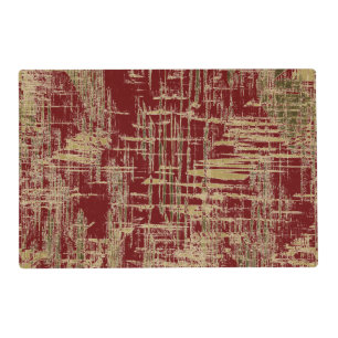 Dark Red and Gold Modern Art Placemat