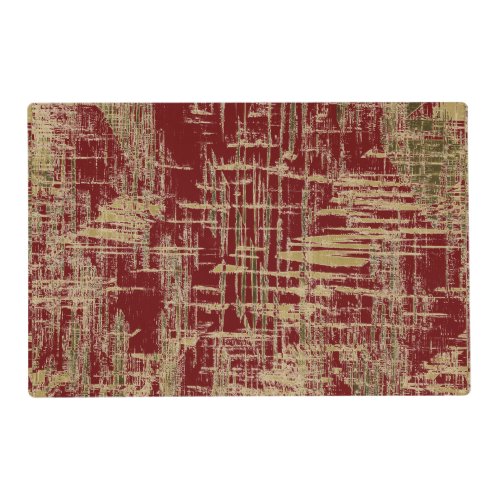 Dark Red and Gold Modern Art Placemat