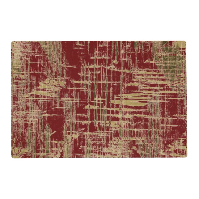Dark Red and Gold Modern Art Placemat (Front)