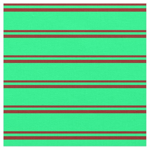 Dark Red and Green Lined/Striped Pattern Fabric