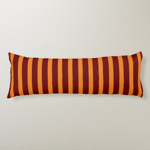 Dark Red And Honey Orange Stripes  Body Pillow