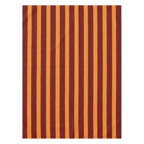 Dark Red And Honey Orange Stripes Tablecloth