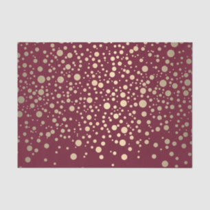Dark Red and Metallic Gold Confetti Tissue Paper