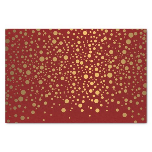Dark Red and Metallic Gold Confetti Tissue Paper