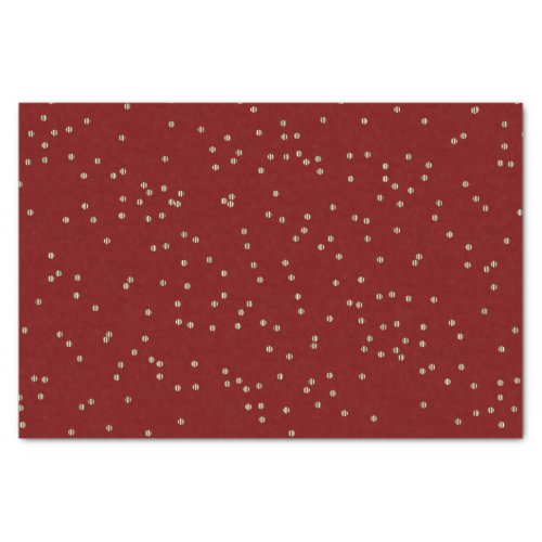 Dark Red and Metallic Gold Dot Splatter Tissue Paper