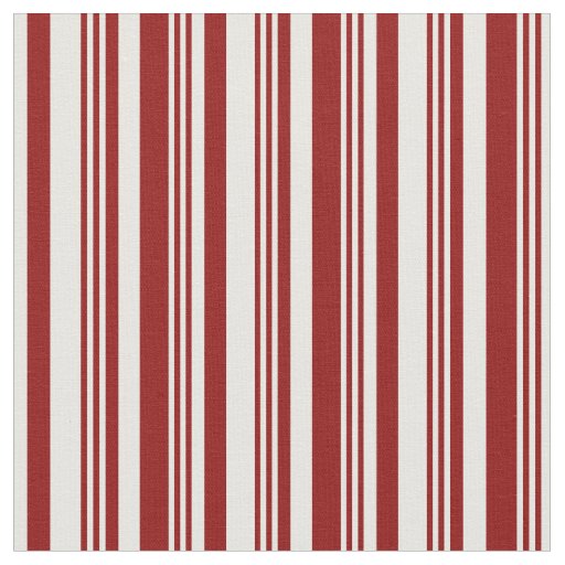 Dark Red and Mint Cream Lines Pattern Fabric
