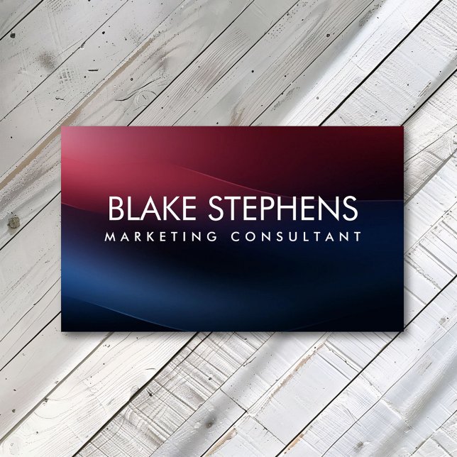 Dark Red and Navy Blue Corporate Gradient Business Card (Creator Uploaded)