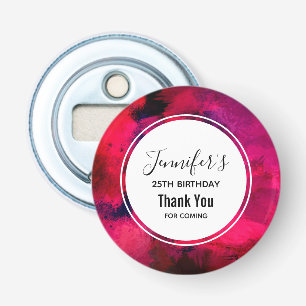 Dark Red and Purple Bold Modern Abstract Birthday Bottle Opener