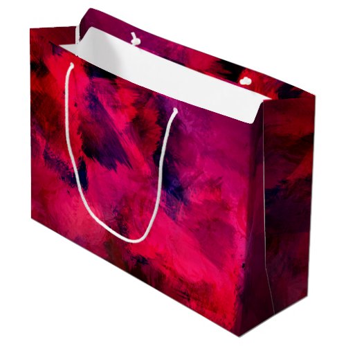 Dark Red and Purple Bold Modern Abstract Birthday Large Gift Bag