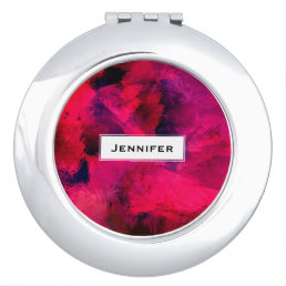 Dark Red and Purple Bold &amp; Modern Abstract Compact Mirror