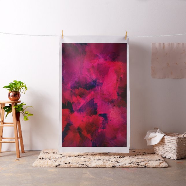 Dark Red and Purple Bold & Modern Abstract Fabric (In Situ)