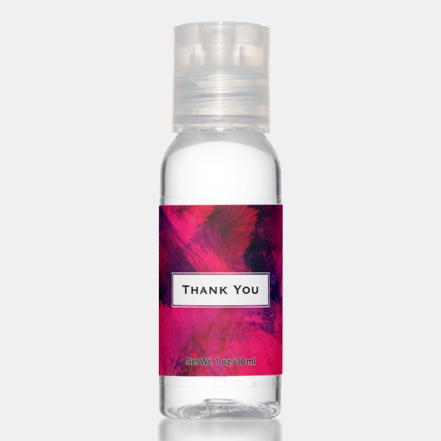 Dark Red and Purple Bold & Modern Abstract Hand Sanitizer (Front)