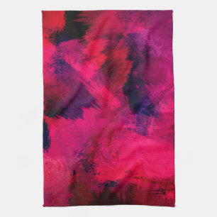 Dark Red and Purple Bold & Modern Abstract Kitchen Towel