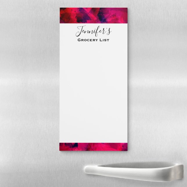 Dark Red and Purple Bold & Modern Abstract Magnetic Notepad (In Situ)