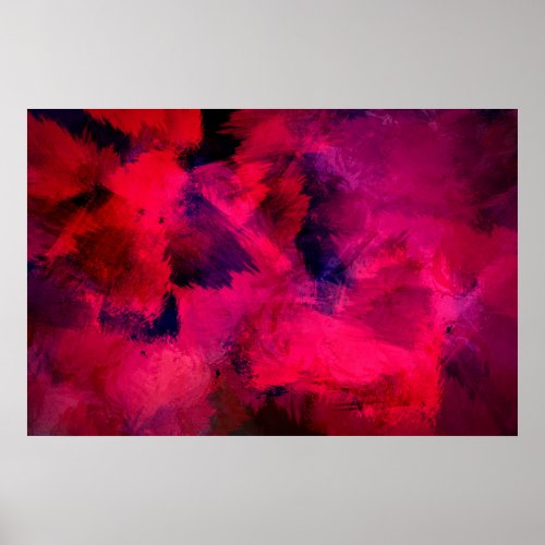 Dark Red and Purple Bold  Modern Abstract Poster