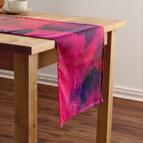 Dark Red and Purple Bold  Modern Abstract Short Table Runner