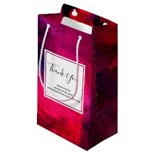 Dark Red and Purple Bold Modern Abstract Thank You Small Gift Bag