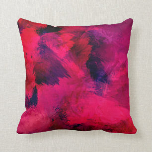 Dark Red and Purple Bold & Modern Abstract Throw Pillow