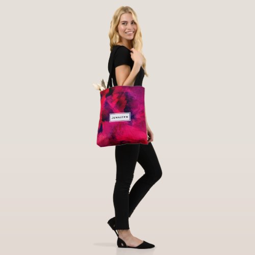 Dark Red and Purple Bold  Modern Abstract Tote Bag