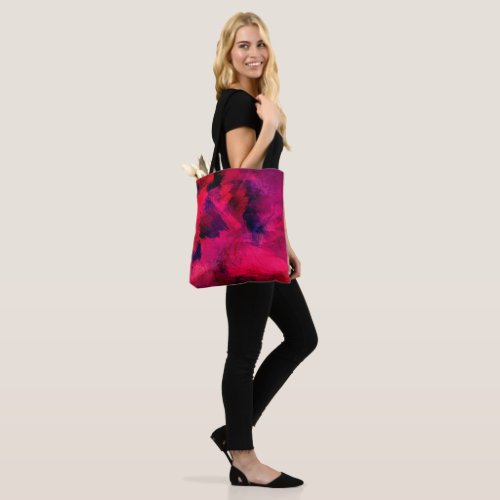 Dark Red and Purple Bold  Modern Abstract Tote Bag