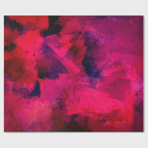 Dark Red and Purple Bold & Modern Abstract Wrapping Paper