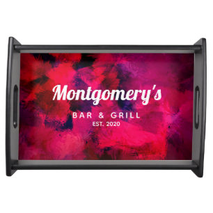 Dark Red and Purple Modern Absract Bar & Grill Serving Tray