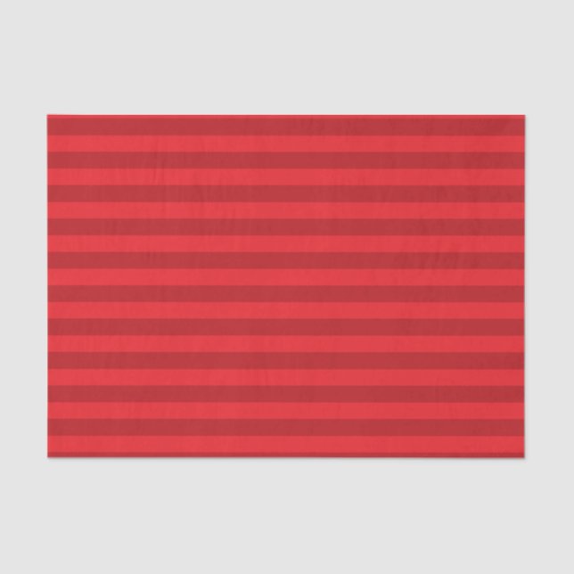 Dark Red and Red Stripes Tissue Paper (Front)