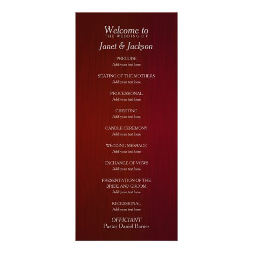 Dark Red and Silver Confetti Dot _ Wedding Program