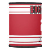 Dark Red and White Basketball Lamp Shade (Left)