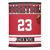 Dark Red and White Basketball Lamp Shade (Front)