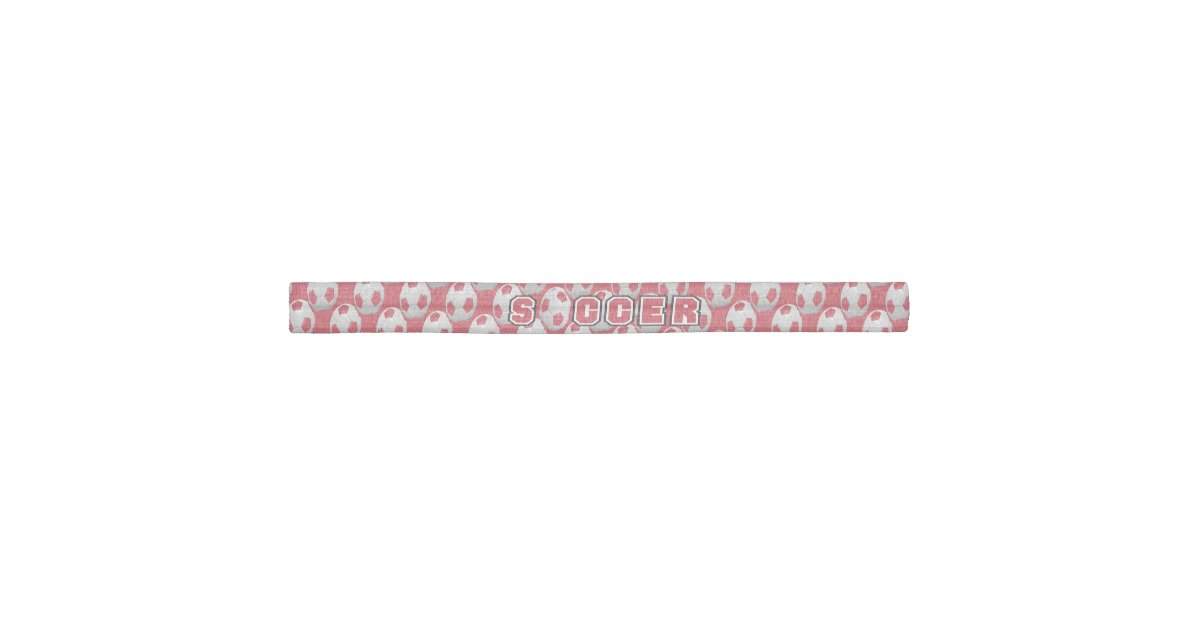 Dark Red And White Soccer Ball Ribbon Hair Tie Zazzle Com