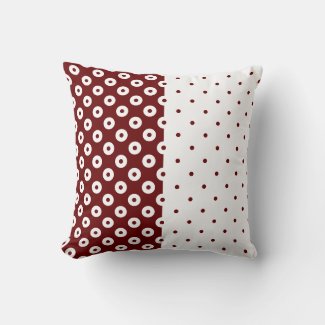 Dark Red and White Split Polka-Dotted