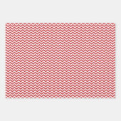 Dark Red and White Stripes Chevron Polka Dots Wrapping Paper Sheets (Front 3)