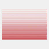 Dark Red and White Stripes Chevron Polka Dots Wrapping Paper Sheets (Front 2)