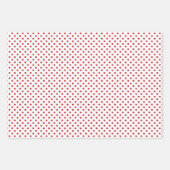 Dark Red and White Stripes Chevron Polka Dots Wrapping Paper Sheets (Front)