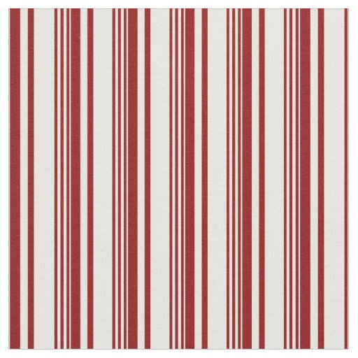 Dark Red and White Stripes Fabric