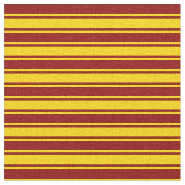 Dark Red and Yellow Stripes/Lines Pattern Fabric (Close Up)