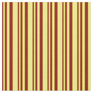 Dark Red and Yellow Stripes Pattern Fabric
