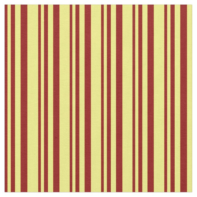 Dark Red and Yellow Stripes Pattern Fabric (Close Up)