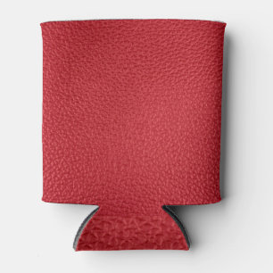 Dark red artificial leatherette closeup. can cooler
