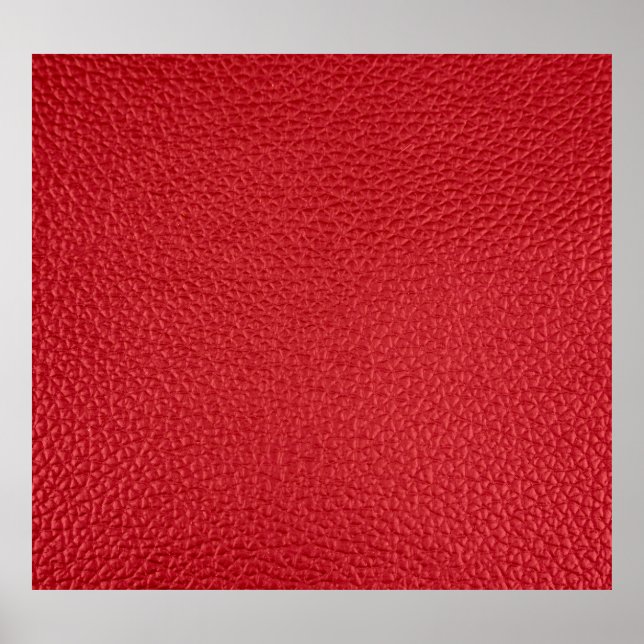 Dark red artificial leatherette closeup. poster (Front)