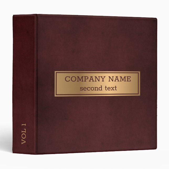 Dark Red Background 3 Ring Binder (Front/Spine)