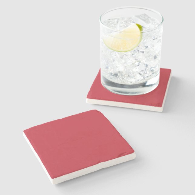Dark Red Background  Stone Coaster (Side)