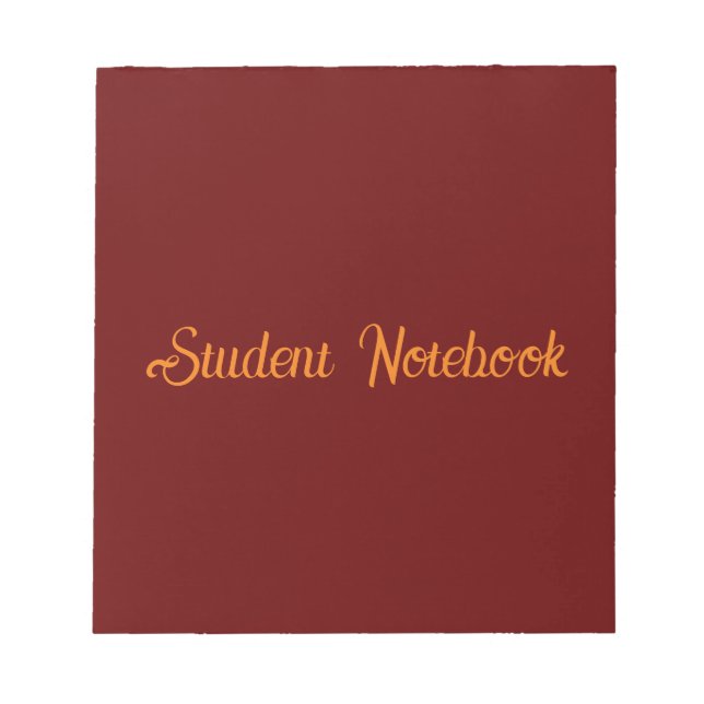 Dark Red Background Student Notebook 40 pages Notepad (Front)