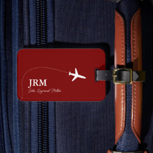 Dark-Red Bag-Tag for Airplane Travel Baggage Luggage Tag