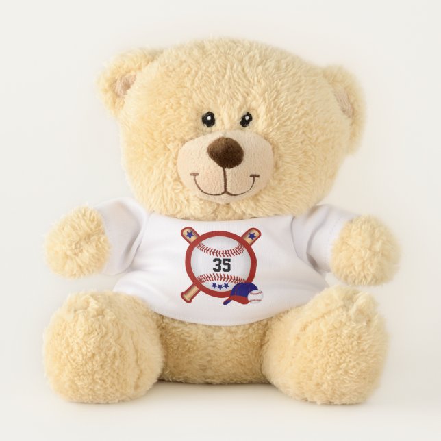 Dark Red Baseball ⚾ - Personalize Teddy Bear (Front)
