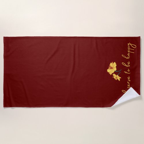 Dark Red Beach Towel